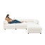 Élégant canapé avec siège de rangement et repose-pieds, siège en forme de L à 3 places avec support cylindrique-1108800664