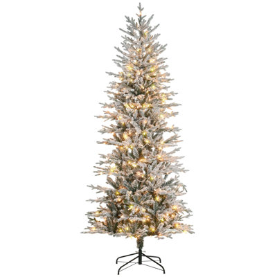 Arbre de Noël artificiel 7,5 pi avec 7,5 branches claires et 350 lumières jaunes claires