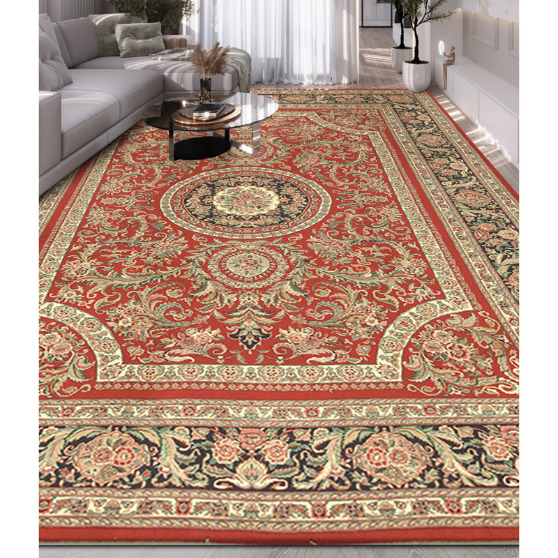Tapis rectangulaire en laine noué à la main