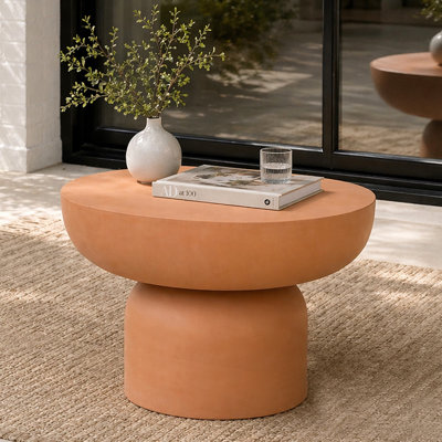 Table d'appoint de patio avec base piédestal Fayette