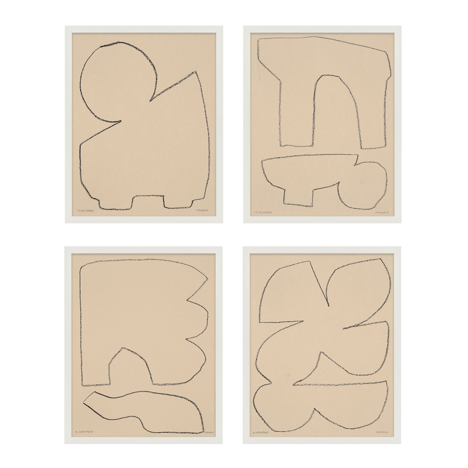 Outlines by Michael Kempen, White Framed, 40" W x 50" H