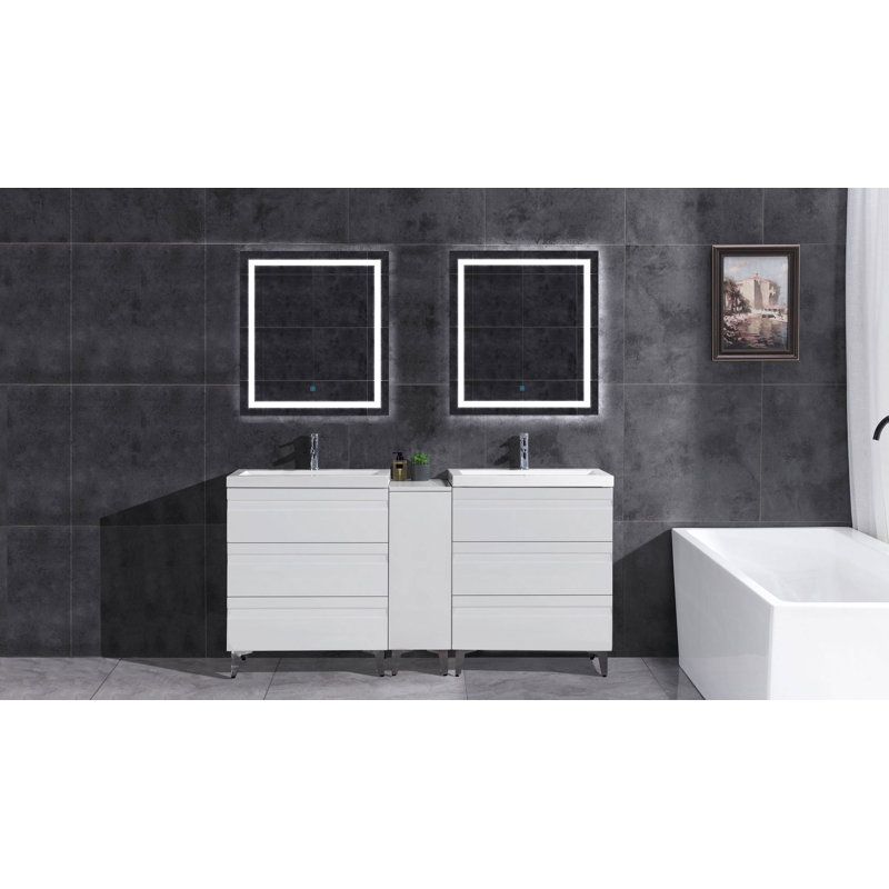 Meuble-lavabo double l 84 po x P 18 po x H 36 po