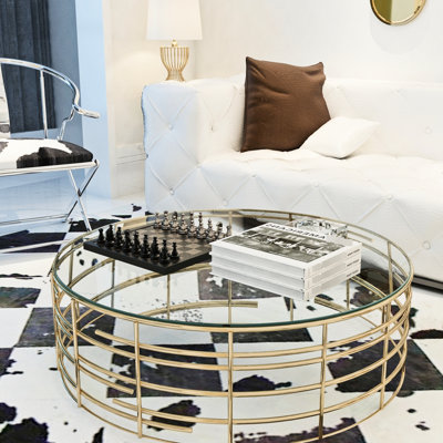 Plateau de table rond en verre trempé 36 po 36 po