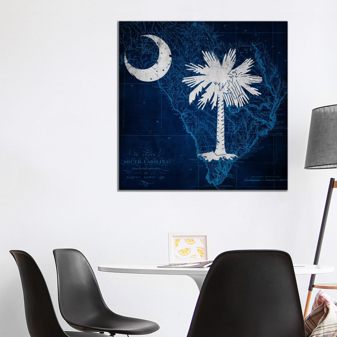 South Carolina (Vintage Map) - Wrapped Canvas Painting