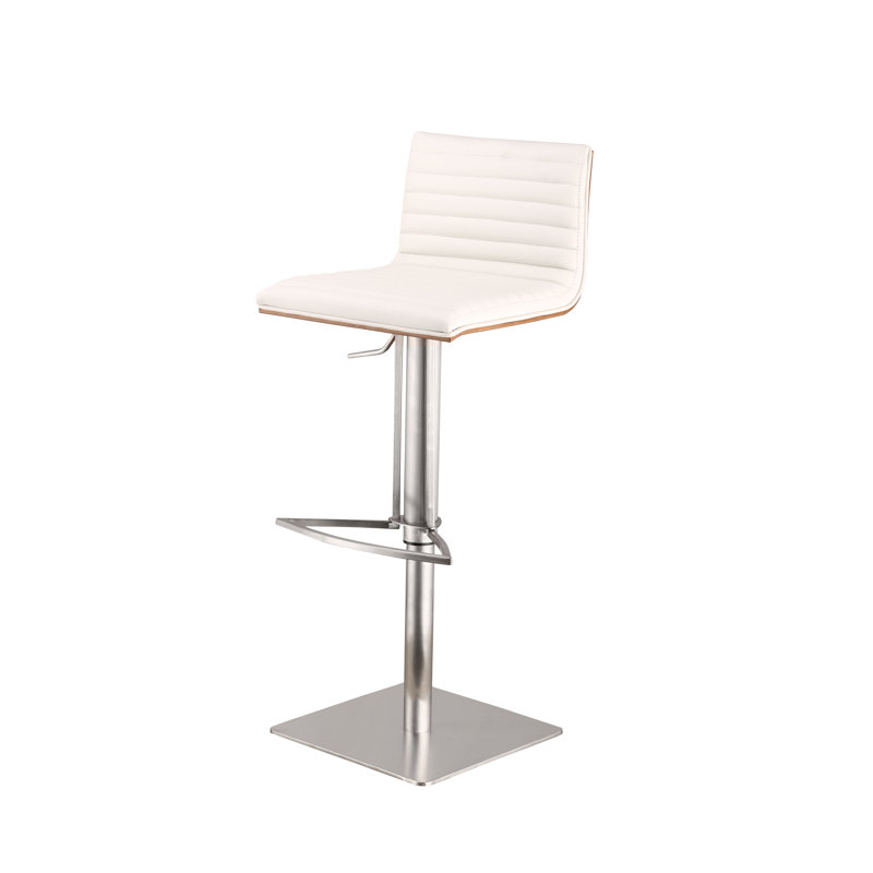 Tabouret de bar Framlingham Cafa, Acier inoxydable brossé, Blanc