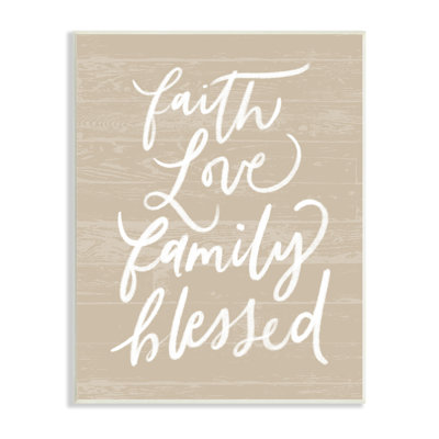 Faith Love Family Blessed Calligraphy