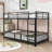 Twin Over Twin Metal Bunk Bed With Slide, Convertible Loft Design And Safety Guardrail-1649801297