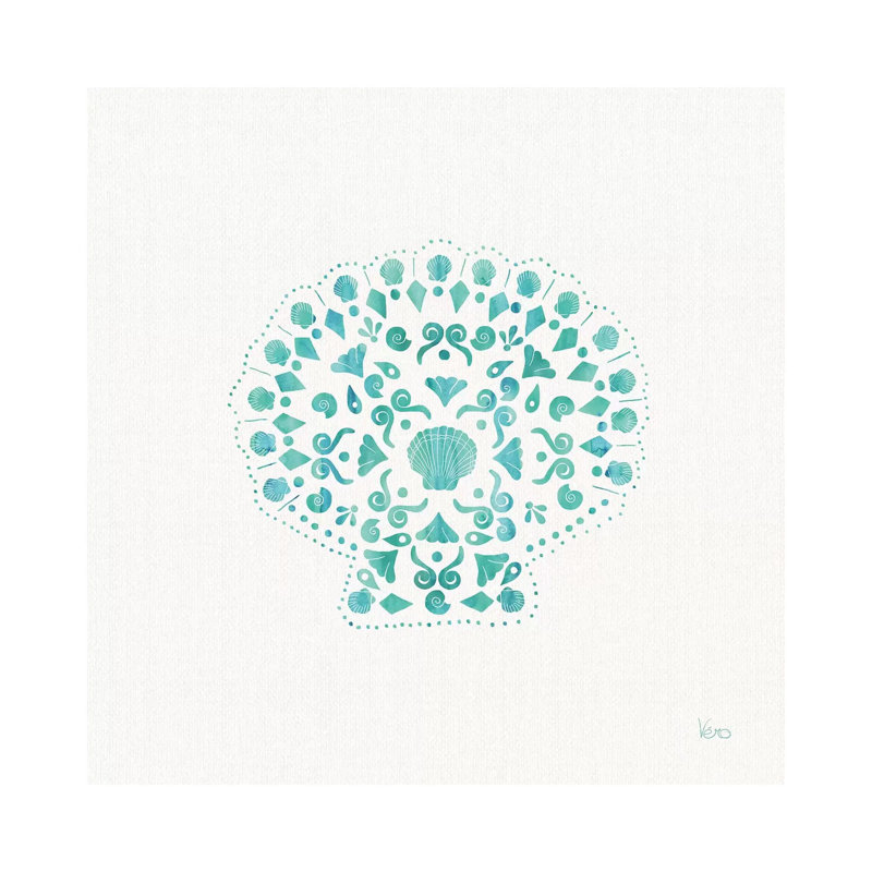 Sea Charms III Teal, No Words by Veronique Charron - Wrapped Canvas Print, 30.48 cm H x 30.48 cm W