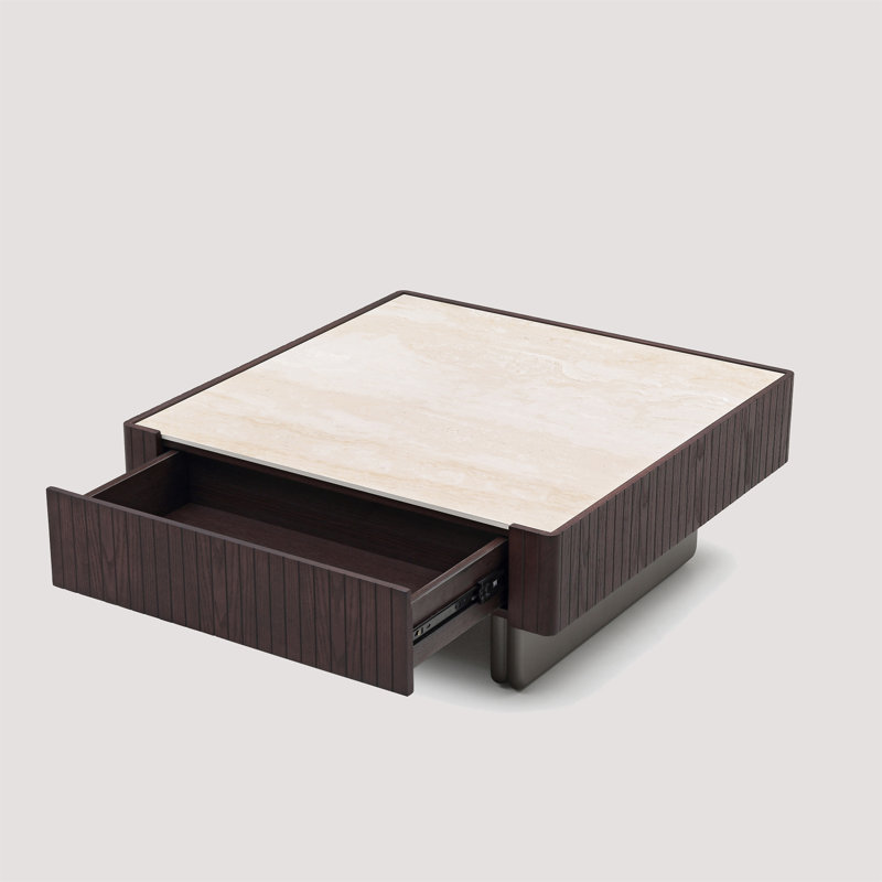 Table basse carrée moderne avec 1 tiroir