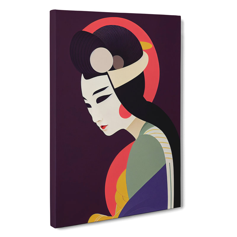 Geisha In Abstract No.3 - Wrapped Canvas, 76cm H x 50cm W x 3cm D