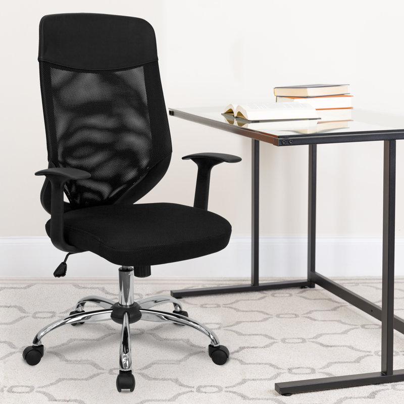  Fauteuil de direction pivotant en filet à haut dossier avec accoudoirs