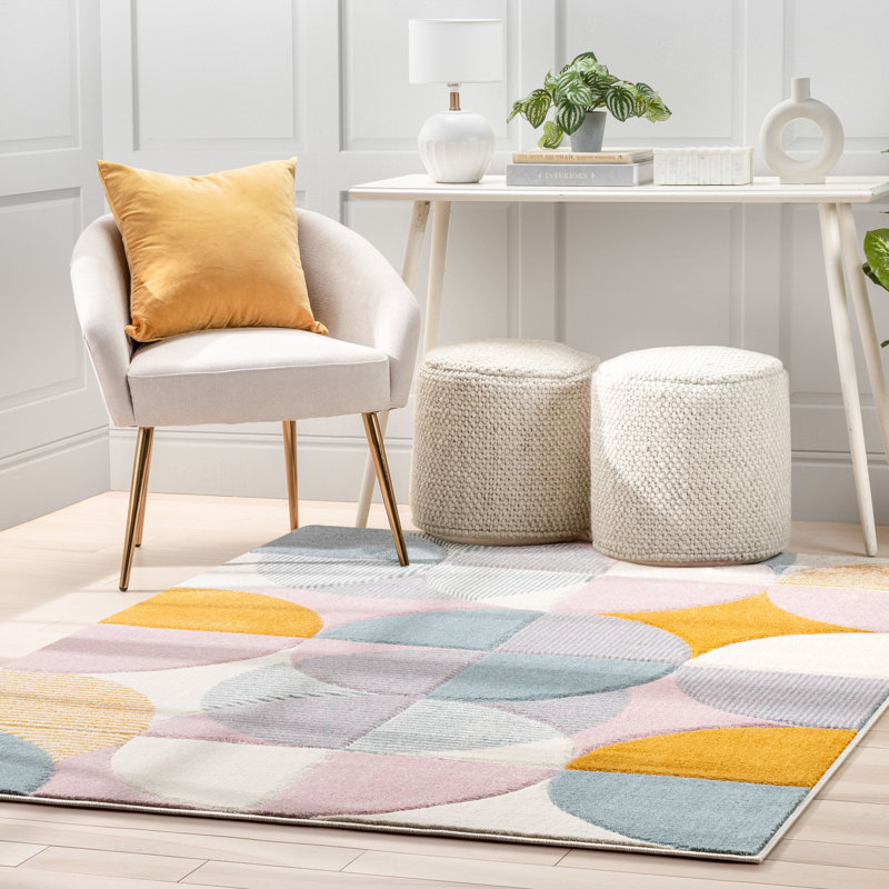 Astrid Geometric Synthetic Area Rug, Rectangle 160 x 220 cm
