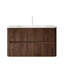 Meuble-lavabo 36 po avec noyer rétro, lavabo chaud en pierre frittée blanche, armoire 2 tiroirs en contreplaqué flottant, meuble-lavabo facile à assembler, rangement, texture, conception murale-1795293324