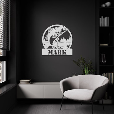 Custom Bass Fishing River Cabin Wall Art