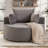 2 Pieces - 49" Corduroy Upholstered Barrel Chair, Oversized Compression Round Chaise Lounge, No Assembly Required-784046547
