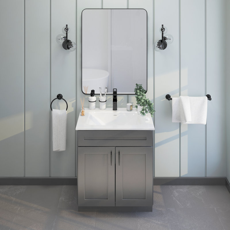 Armoire de meuble-lavabo 30 po gris Shaker