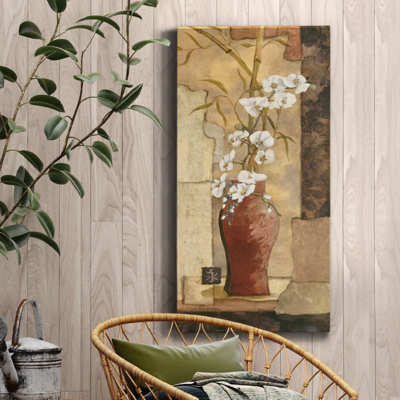 Mandarine I - peinture sur toile tendue, H 16 po x l 8 po x P 1 po