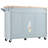 Grey Blue Rolling Kitchen Island With Storage. Soft-Close Hinges. 5*360 Rotation Wheels. Convenient Design Foldable Lockable Wheels And Shelf,-80178986