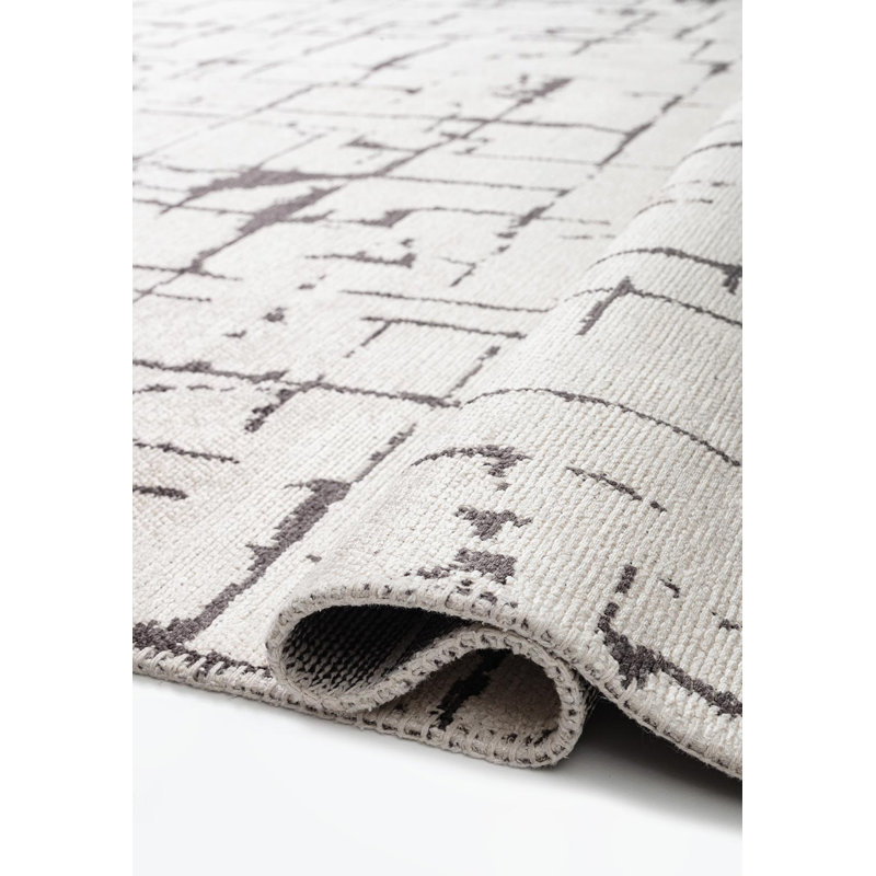 Tapis moderne à lignes abstraites délavées, Carré 9 pi