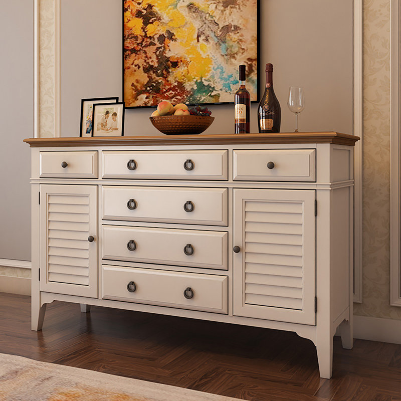 Buffet American Modern, Blanc cassé / Brun