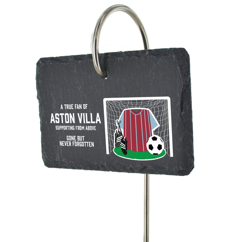 Blerona Aston Villa Fan Football Slate Grave Marker Memorial Plaque