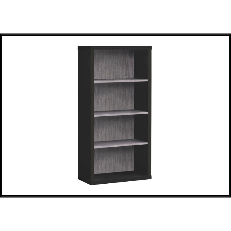 Bookshelf, Black/Gray, (4 Shelves) 47.5"H x 23.75"W x 11.75"D