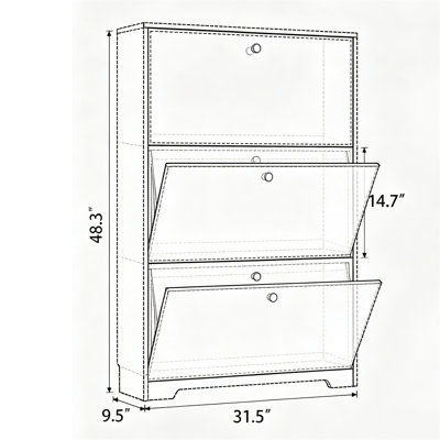 18 - Pair Solid Wood Shoe Storage Cabinet