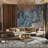 49.2" Oval Coffee Table with Faux Marble Top, Gold Stainless Steel Base with Abstract Fantastic Midsize Sphere Crescent-Shaped Design-1678648414
