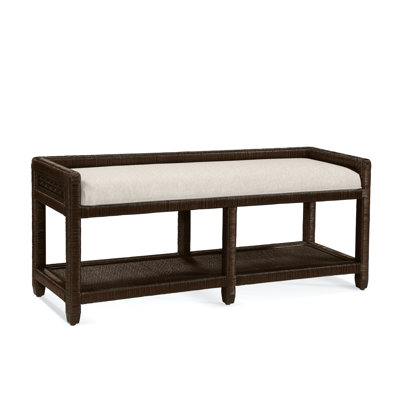 Glinda Wicker Shelves Storage Bench by Birch Lane