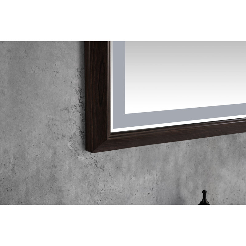 Miroir de salle de bain mural 60 po x 36 po à fixation murale en aluminium, brouillard, 3 lumières de couleur, mémoire, miroir de réglage continu de la luminosité pour la salle de bain, températures, contrôle, salle de bain idéale
