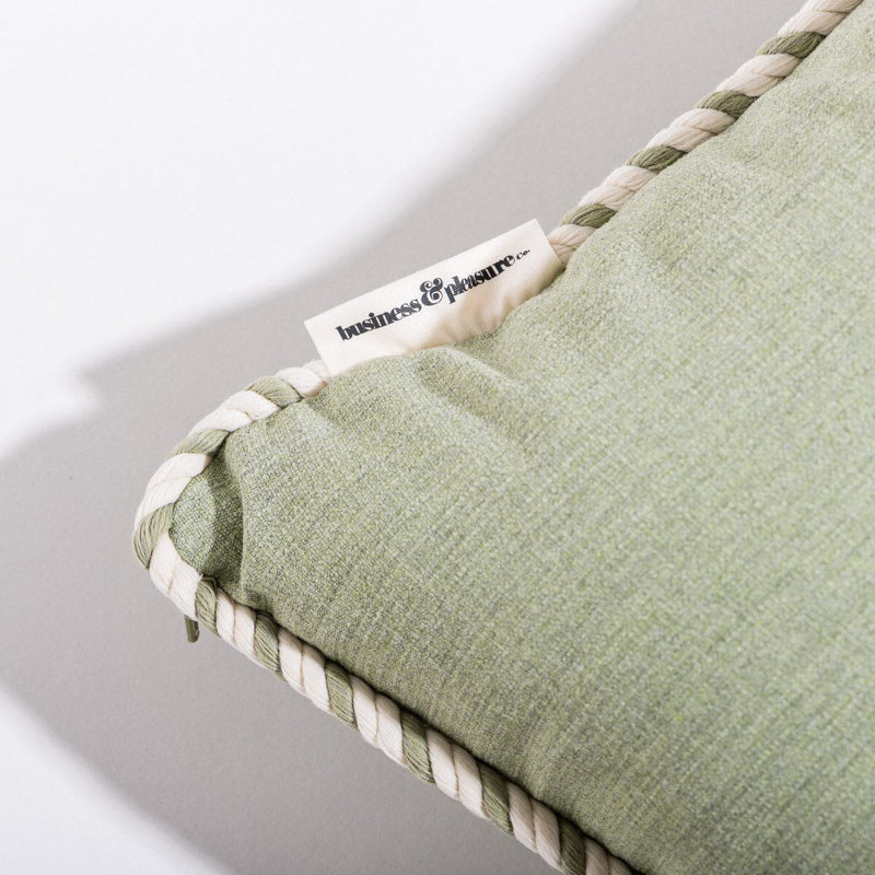 Indoor/Outdoor Pillow Cover & Insert, Green/White, Square 18"