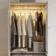 Armoire penderie 74,8 po à 2 portes en verre, garde-robe avec éclairage à DEL intelligent, barre de suspension et 2 tablettes de rangement-512281546