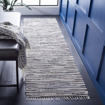 Fales Rag Rug Hand Woven Cotton Striped Rug