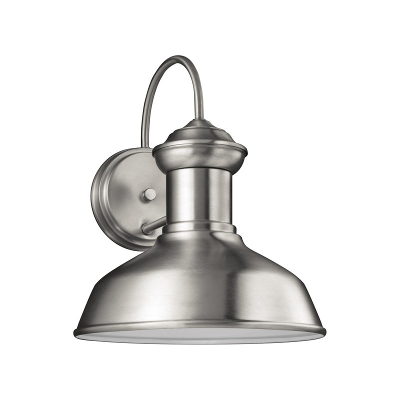 Fredricksburg Small One Light Outdoor Wall Lantern from Generation Lighting , Satin Aluminum, 11.94" H x 10" W x 10" D, Yes