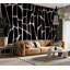 Murale abstraite pelez et collez Lakaisha - Motif géométrique noir-106363314