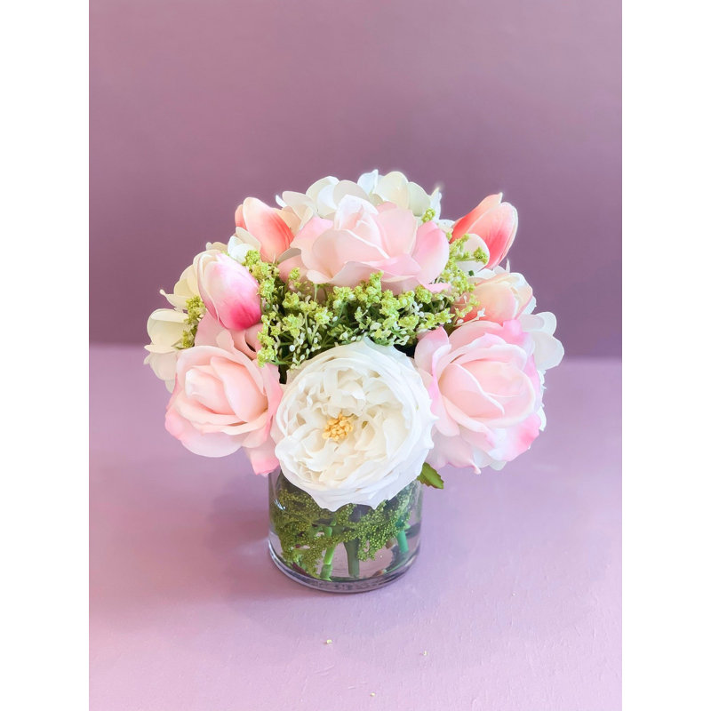 Pink Real Touch Rose & Peony Stems – Luxury Faux Floral Stems