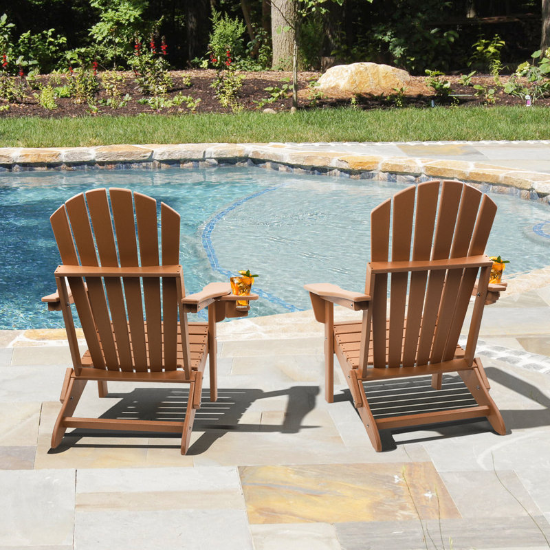 Chaise Adirondack pliable pour l'extérieur, Brun
