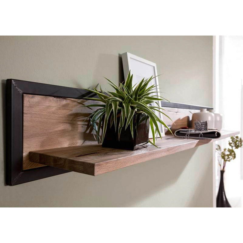 Villanders Oak Solid Wood Floating Shelf with Adjustable Shelves, Bianco, 24cm H x 120cm W x 22cm D