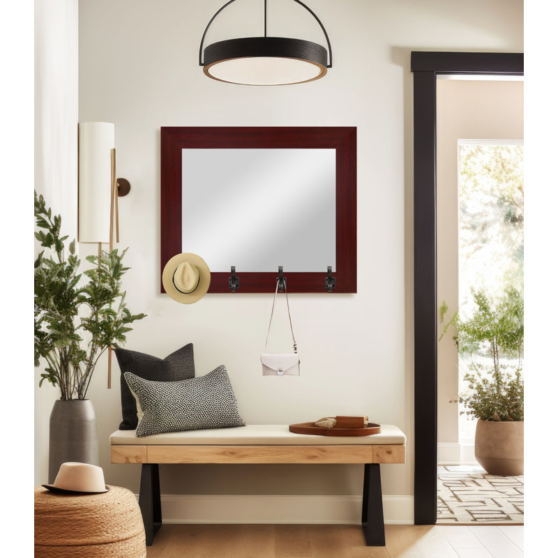 Miroir Tecopa, Rouge bourgogne / acier