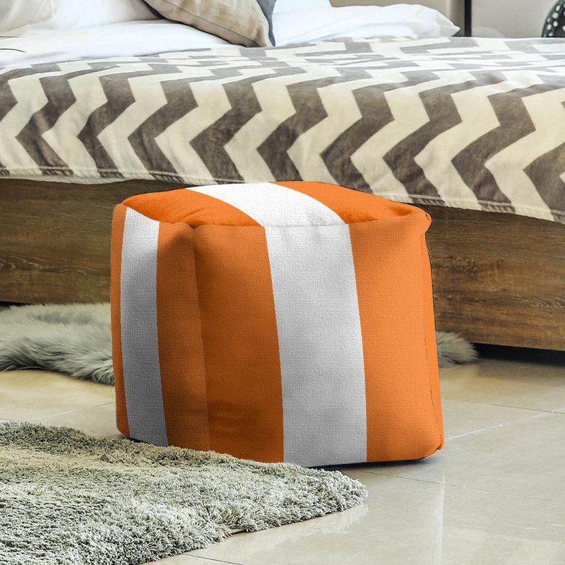Repose-pieds Stripes, Orange / blanc / orange