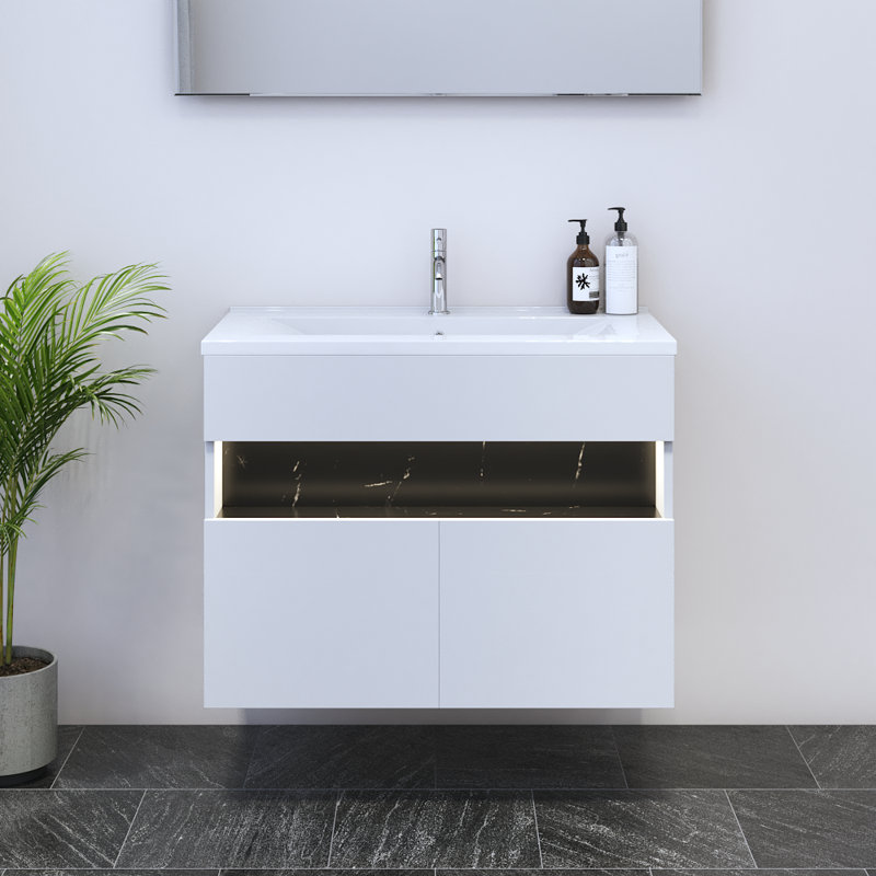 Meuble-lavabo simple 31,5 po avec comptoir Lieke