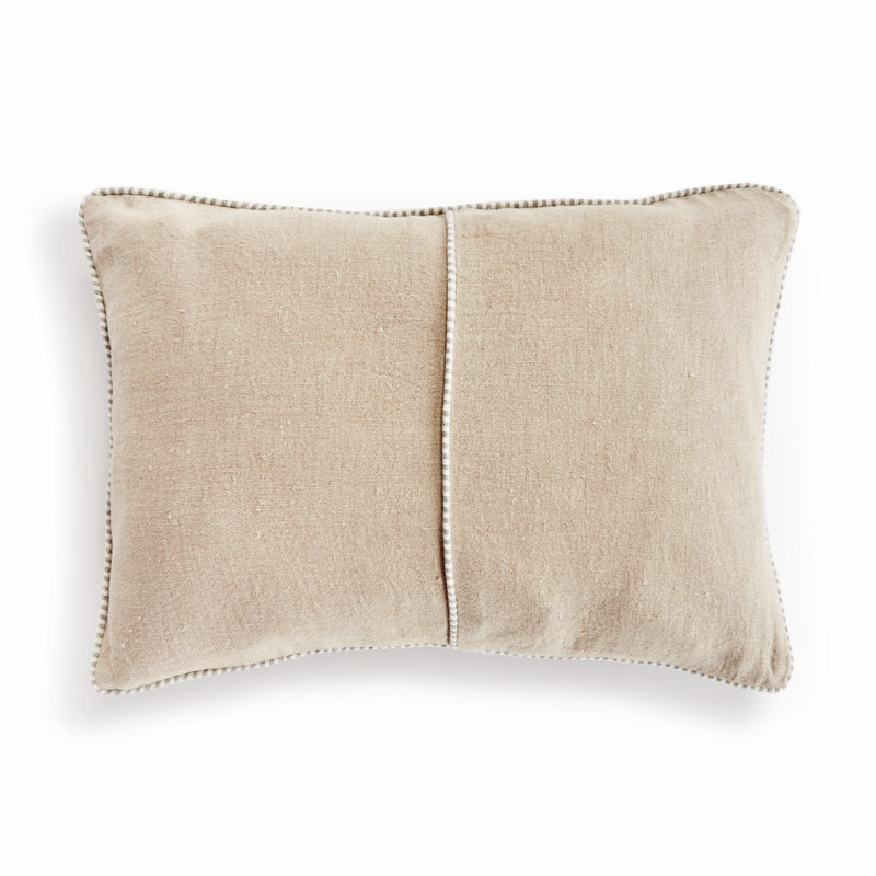 Matteo Linen Pillow Cover & Insert, 14"H x 20"W, Rectangular