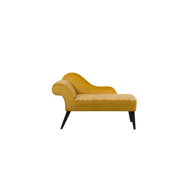 Ava Upholstered Chaise Lounge, Left Hand, Yellow