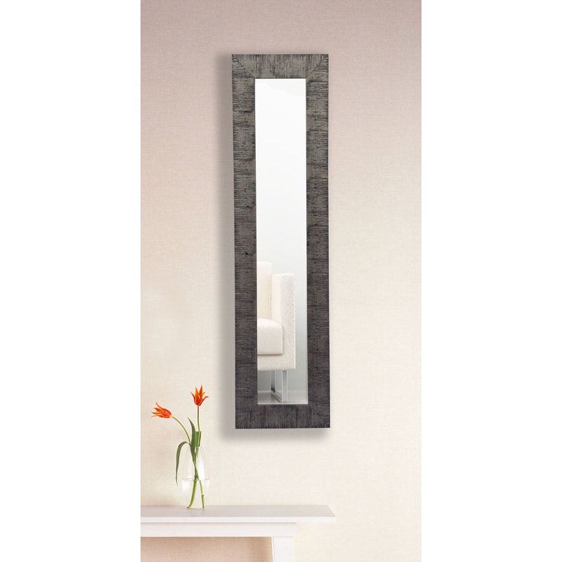 Motley Wood Flat Wall Mirror, 7.5" H x 33.5" W
