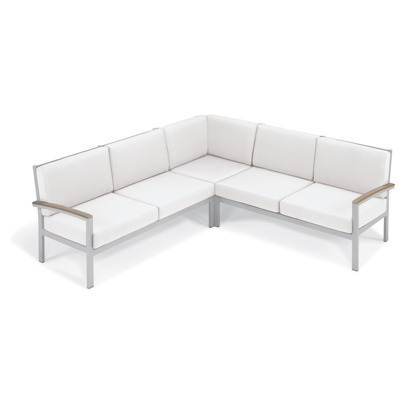 Travira Modular Side Chair with Cushions, Eggshell White
