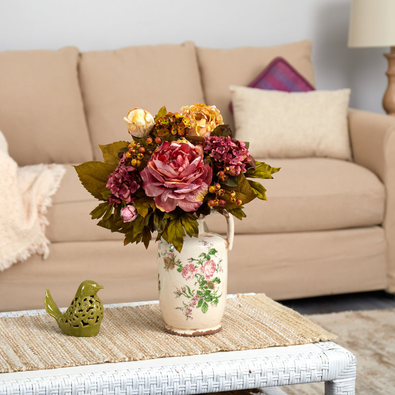 Peony Arrangement in Pitcher