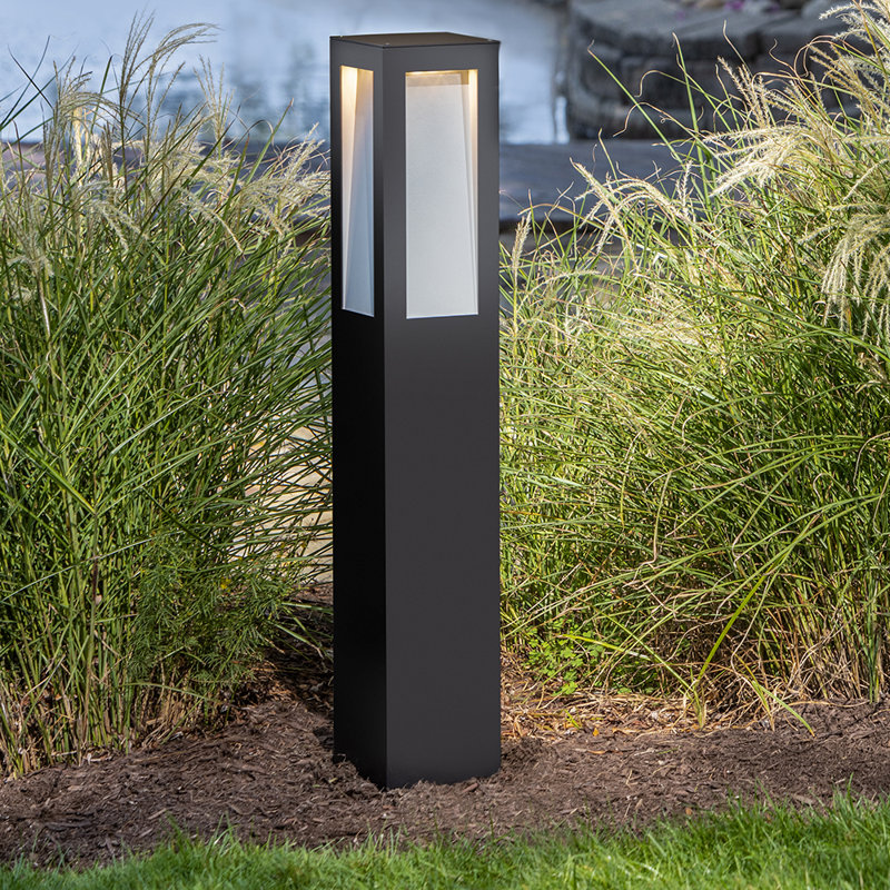 Taper Integrated LED Metal Bollard Light, Black