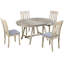 Ensemble de table de salle à manger réglable en bois pour 4 personnes de style campagne moderne, idéal pour les petits espaces