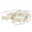Canapé modulaire en U, canapé convertible 3 places avec 2 repose-pieds-248860386