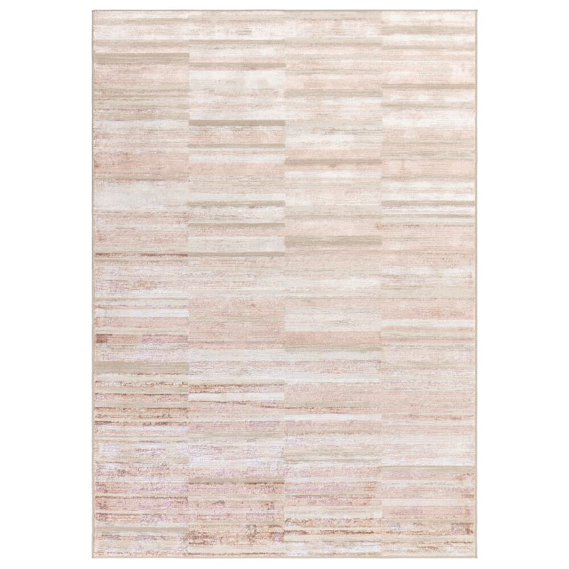 Birl Stripe Pink Area Rug, Rectangle 160 x 220 cm